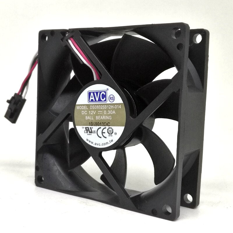 AVC DS08025B12H-014 12V DC 0.30A Axial Cooling Fan
