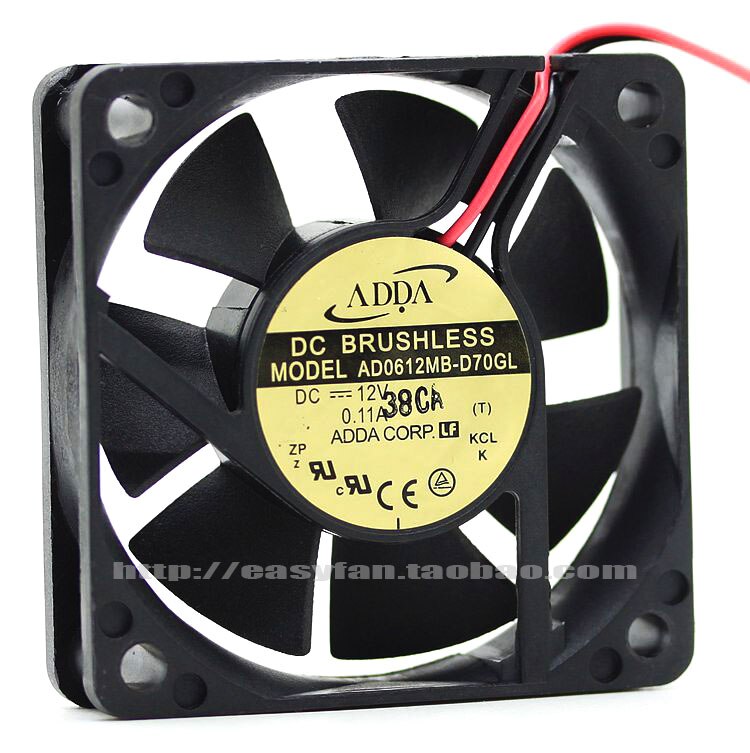 ADDA AD0612MB-D70GL 60x60x15mm 12V DC Industrial Cooling Fan