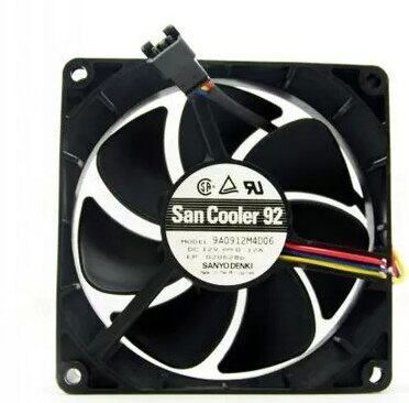 Sanyo Denki 9A0912M4D05 92x92x25mm 12V DC 9A Axial Cooling Fan