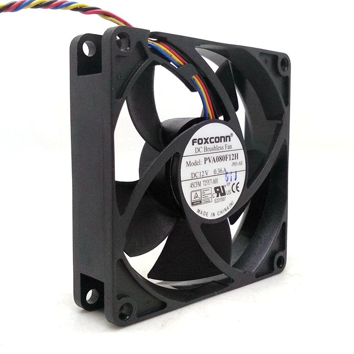 Foxconn PVA080F12H 80x80x20mm 12V DC 4-Wire Axial Cooling Fan