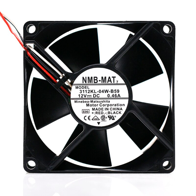 NMB 3112KL-04W-B59 31x31x12mm 12V DC 0.46A 3-Wire Axial Cooling Fan
