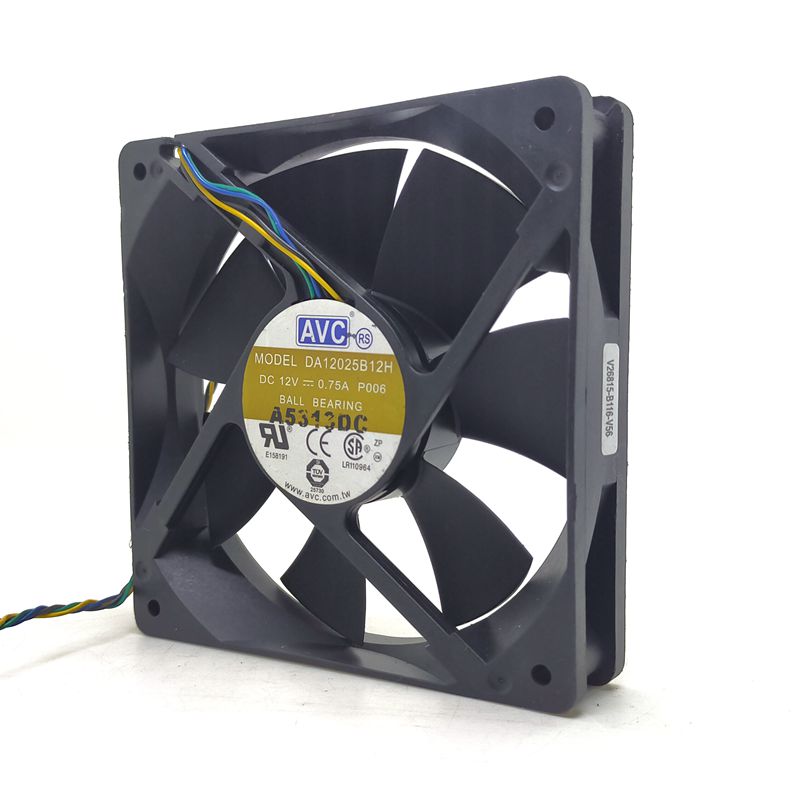 AVC DA12025B12H 120x120x25mm 12V DC 4-Wire Axial Cooling Fan
