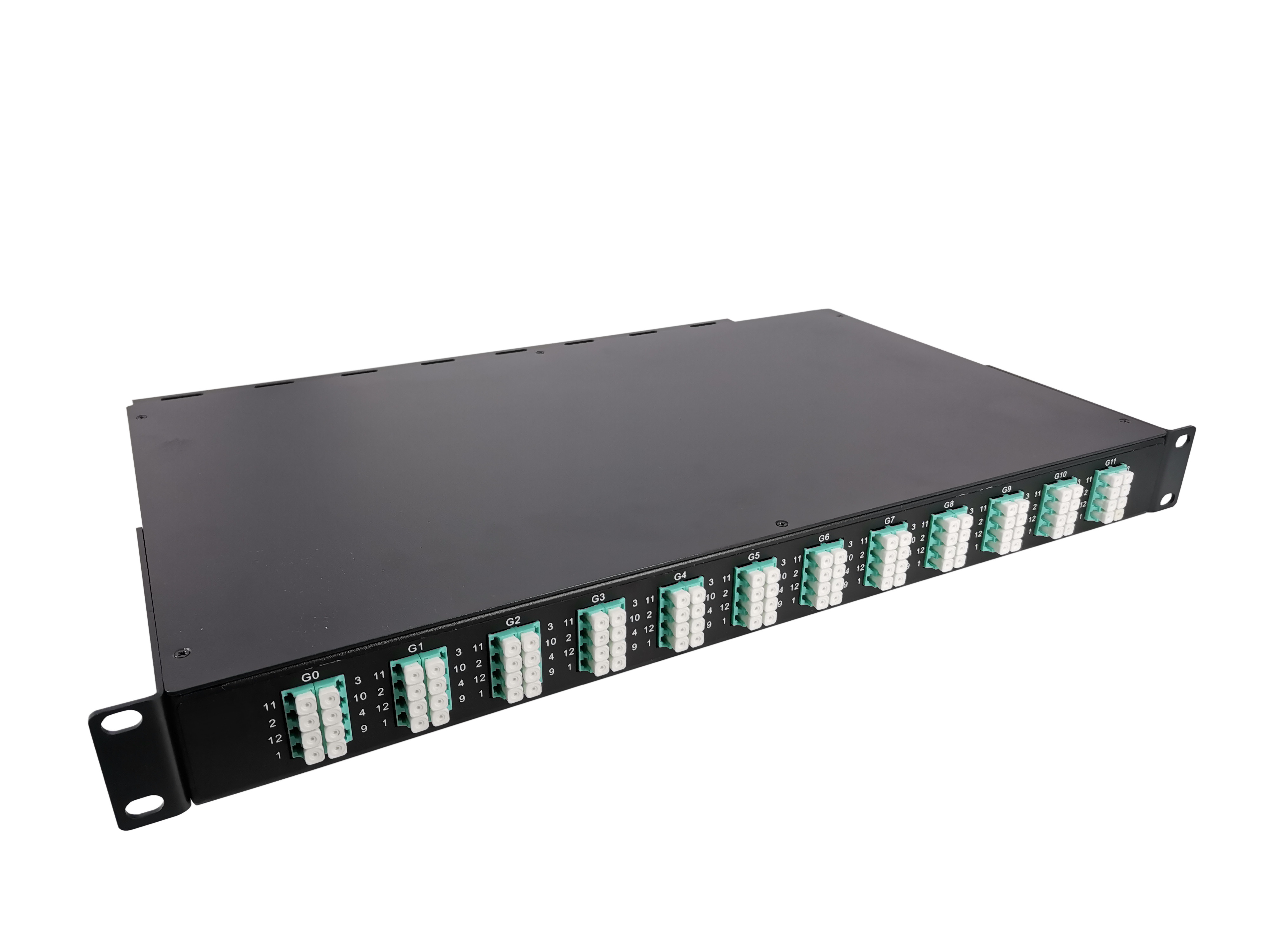 12x MTP-8, 96 Fibers LC OM4 Multimode, Universal Polarity, HD1U Breakout Cassette, 40G/100G to 10G/25G