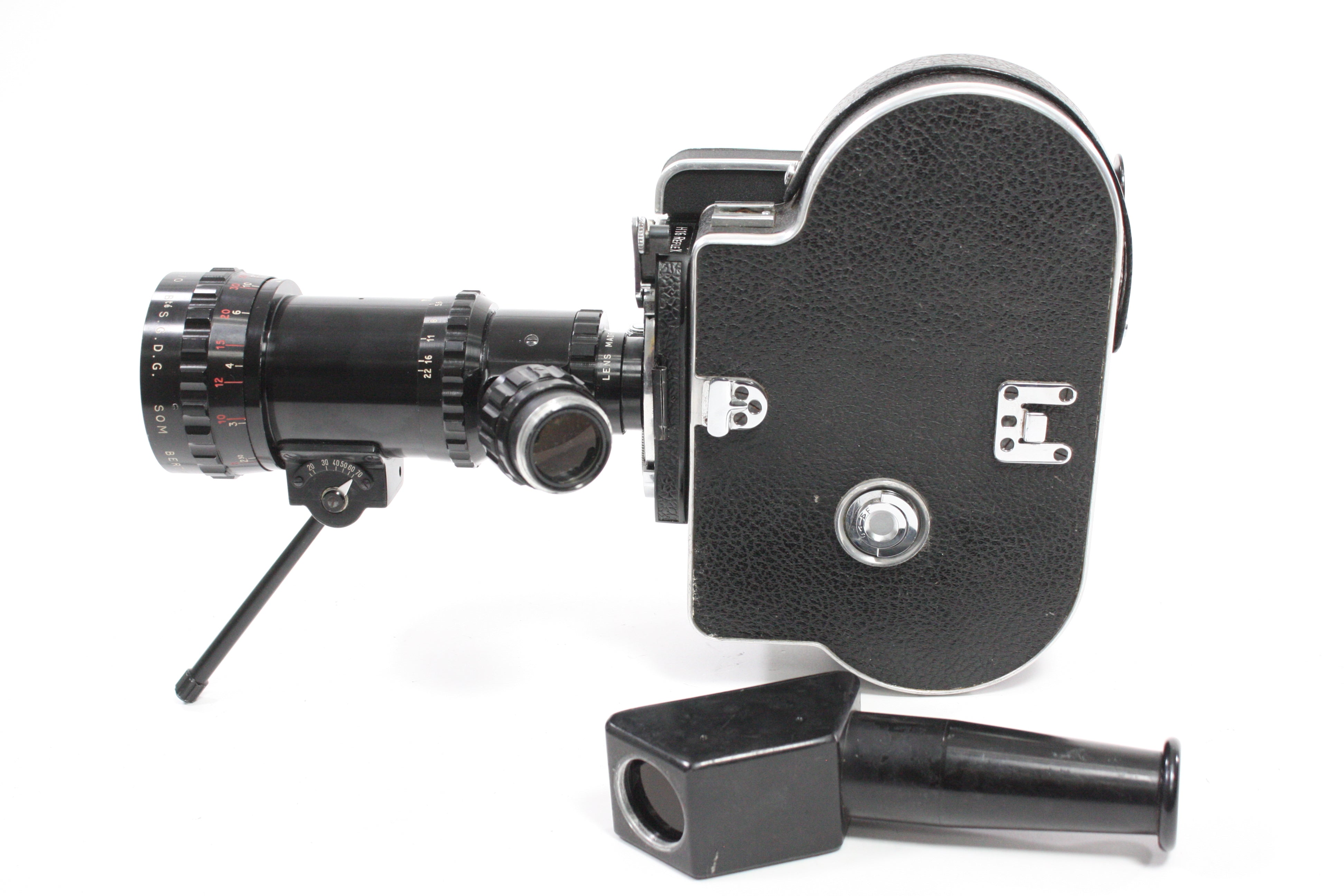 Bolex H16 Reflex 16mm Movie Camera with SOM Berthiot Pan-Cinor 17.5-70mm f/2.4 Lens