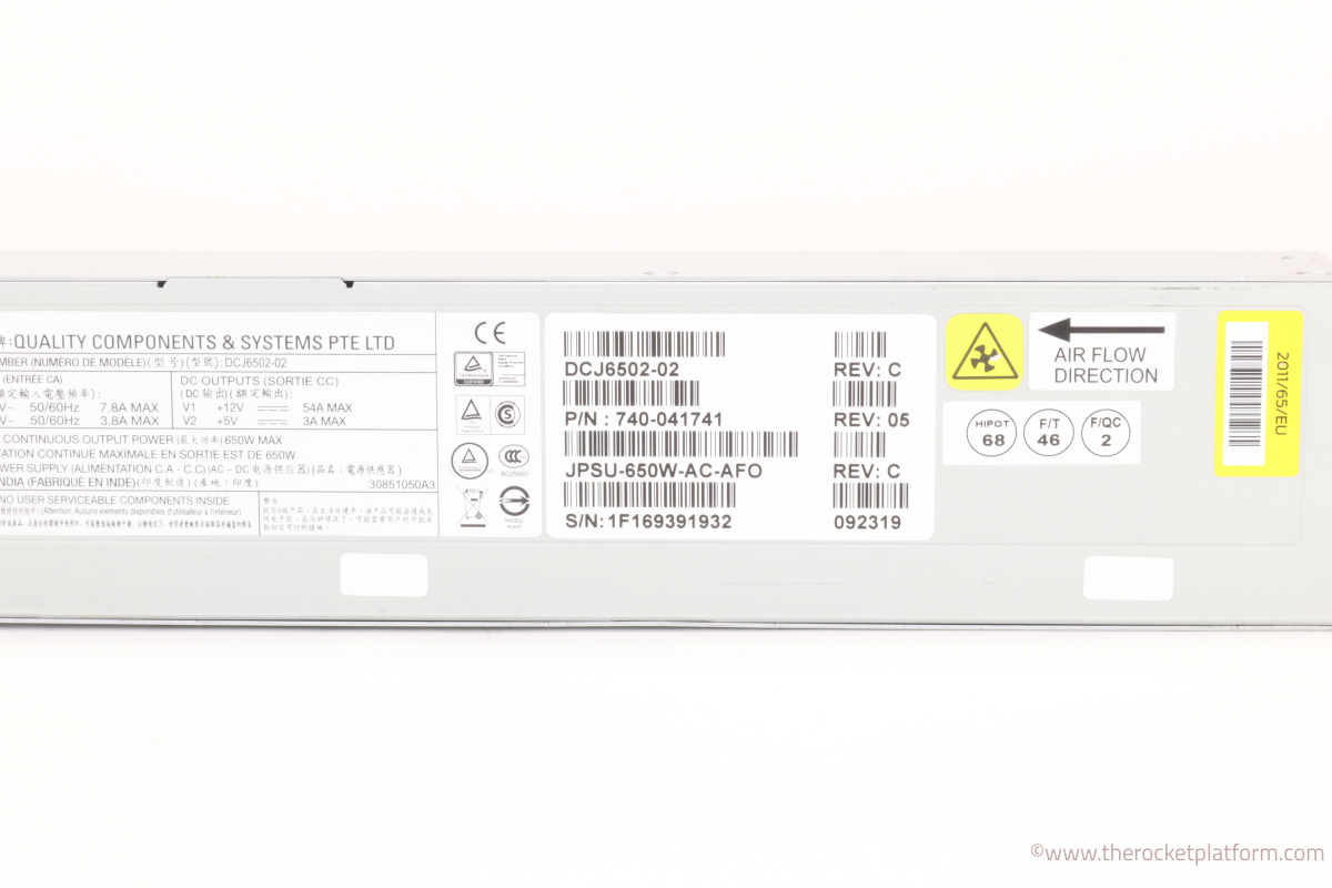 Juniper 740-070749 AC Power Supply - Label Detail | Alo Tech Solutions