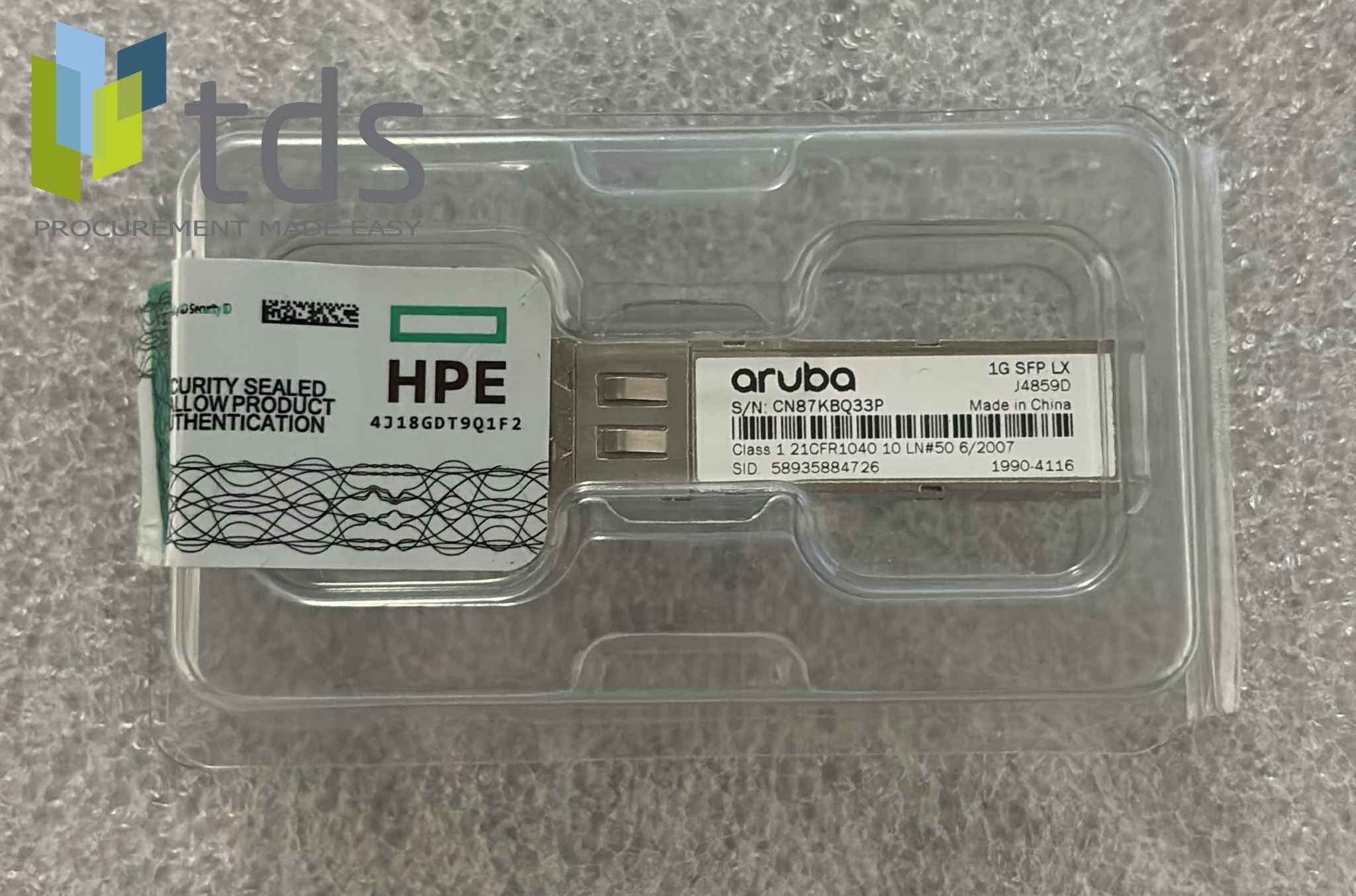 Aruba J4859D 1G SFP LC LX 10km SMF Transceiver | Alo Tech Solutions