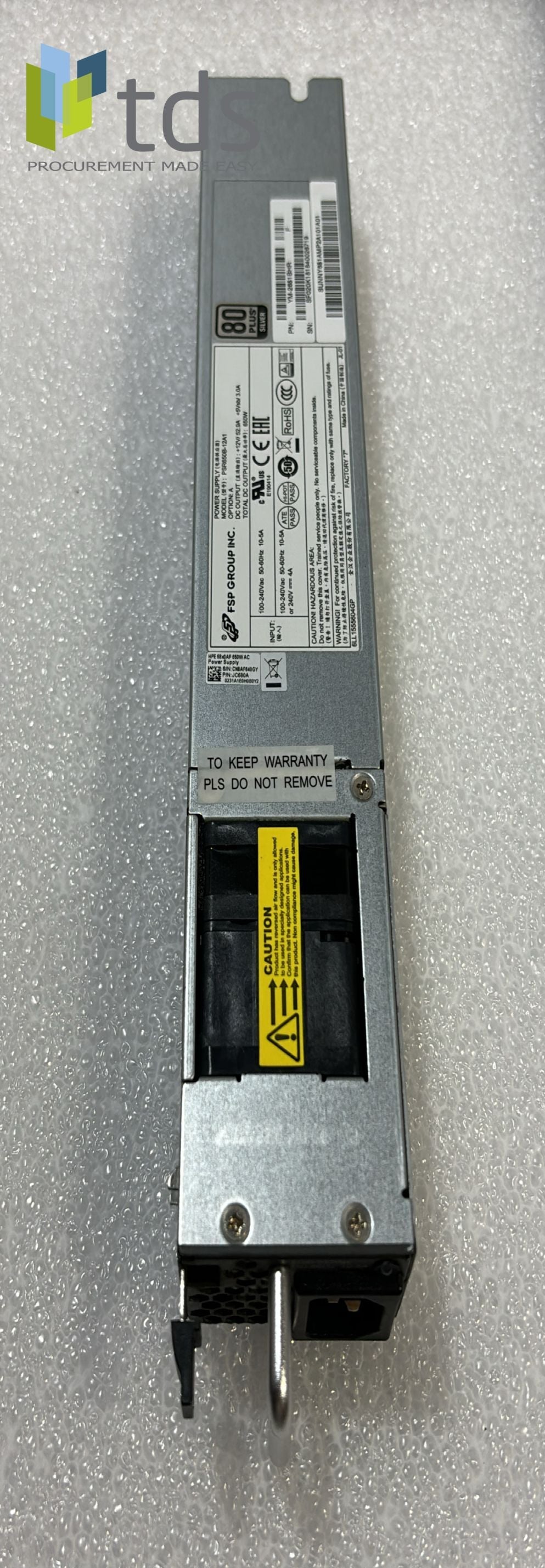 HP JG898A FlexFabric 5700 Switch - Power Supply | Alo Tech Solutions
