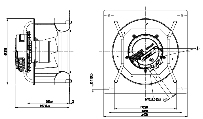 K3G280-AU11-C3 ebm papst  fan 1KW 3100RPM