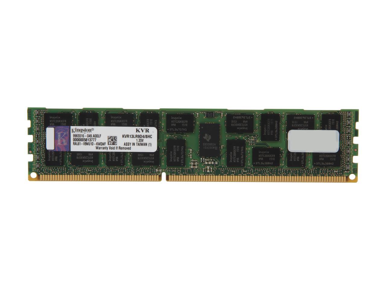 Kingston Technology ValueRAM 8 GB 1333MHz DDR3 PC3-10600 ECC Reg CL9 DIMM DR x4 1.35V Hynix C Motherboard and Server Memory (KVR13LR9D4/8HC) Memoria