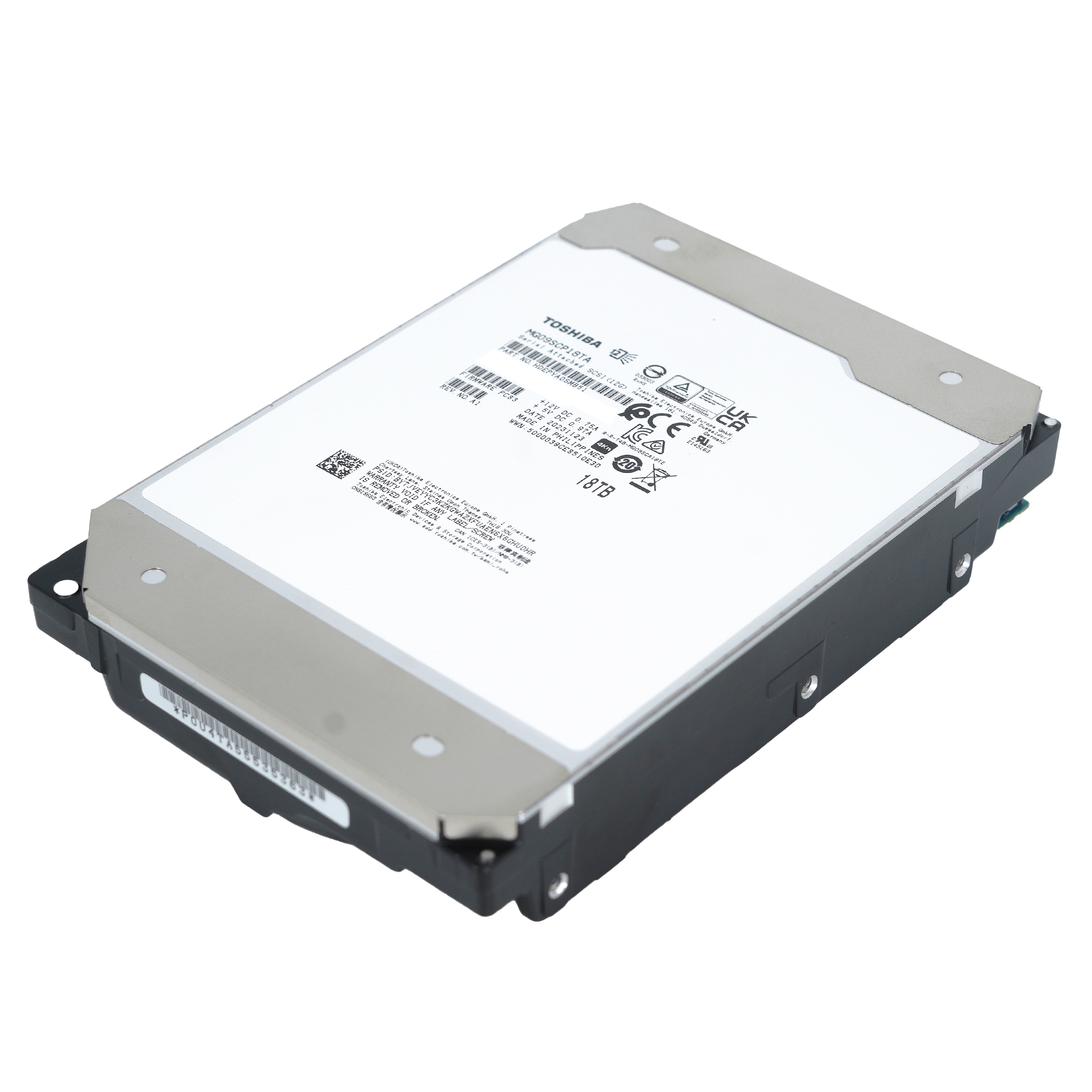 Toshiba MG09 MG09SCP18TA HDEPYA0SMB51 18TB 7.2K RPM SAS 12Gb/s 4Kn SED 3.5in Hard Drive