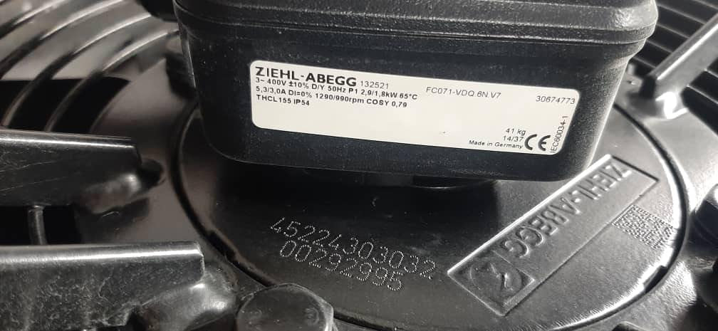 FC071-VDQ.6N.V7  ZIEHL-ABEGG Axial Fan 3~400V 2.9/1.8kW 5.3/3.0A 1290/990rpm