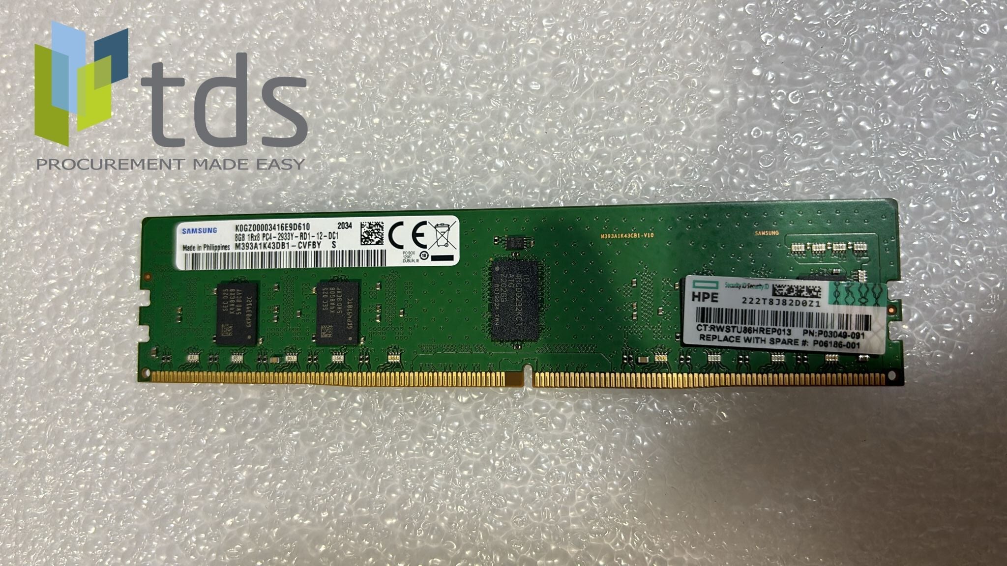 HPE P03049-091 8GB DDR4-2933 Single Rank x8 RDIMM | Alo Tech Solutions