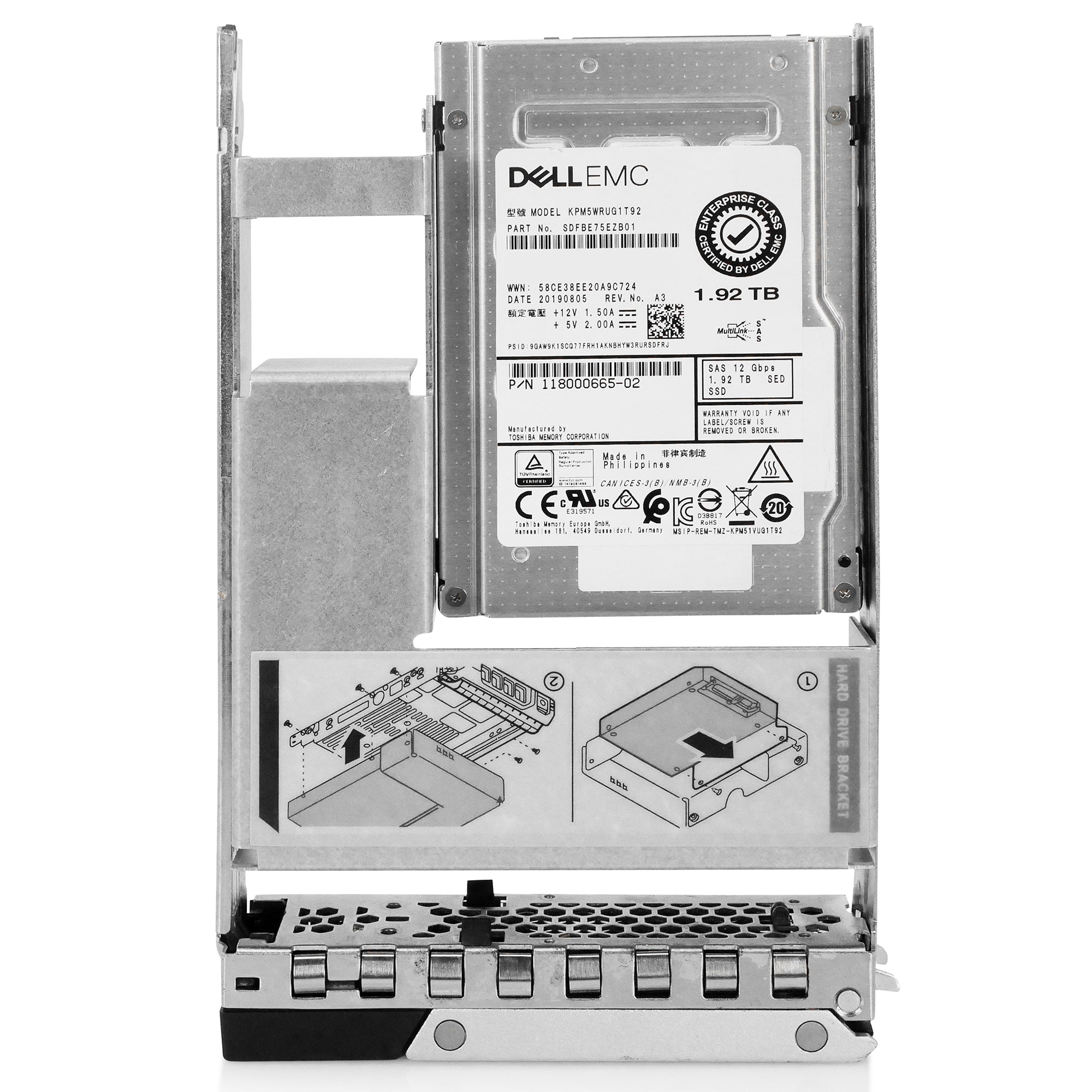 Dell G14 118000665-02 1.92TB 1 DWPD SAS 12Gb/s 3D TLC Hybrid 3.5in Solid State Drive