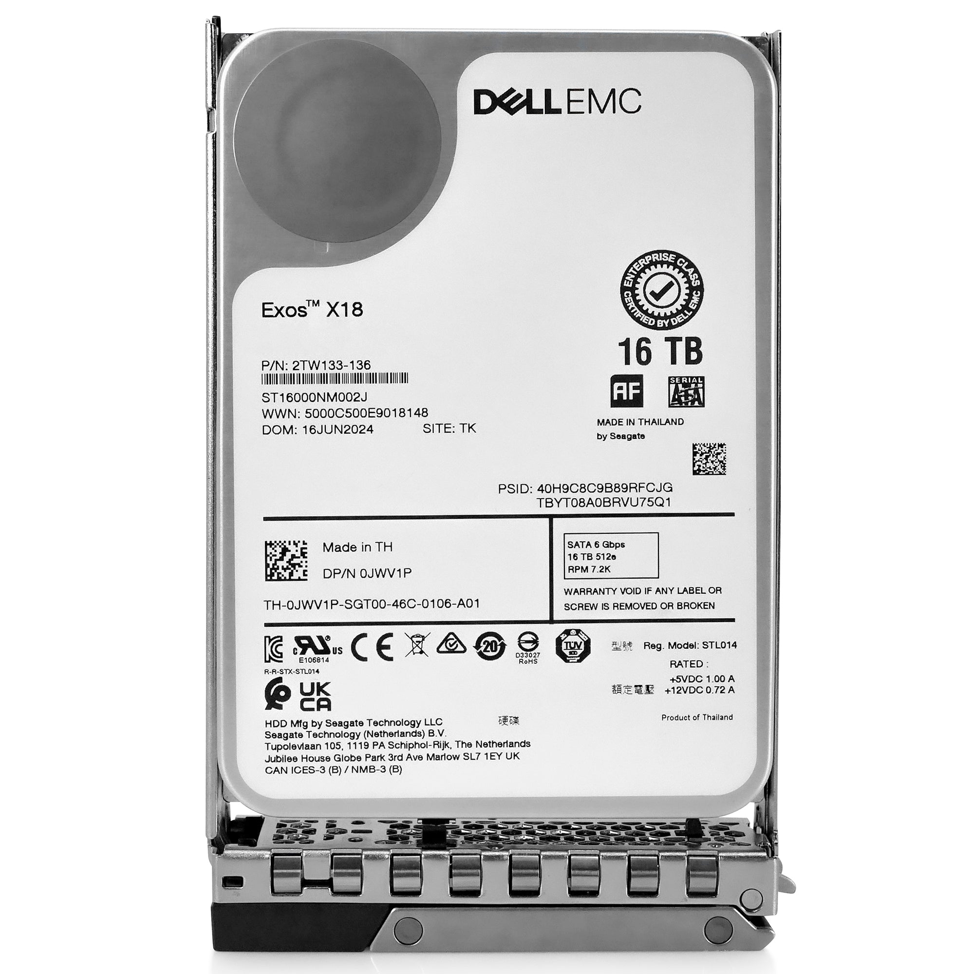 Dell G14 161-BBZV 16TB 7.2K RPM SATA 6Gb/s 512e 3.5in Hard Drive