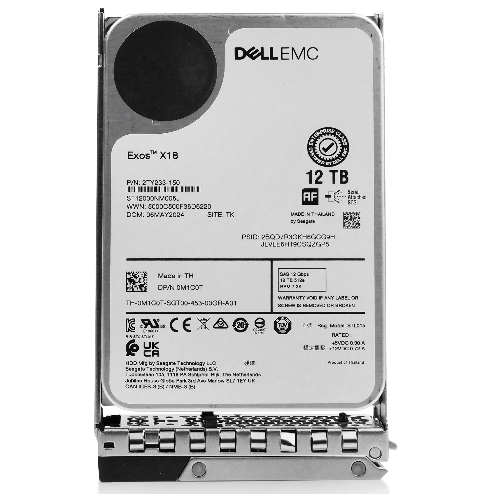 Dell G14 KFJ7G 12TB 7.2K RPM SAS 12Gb/s 512e 3.5in Hard Drive