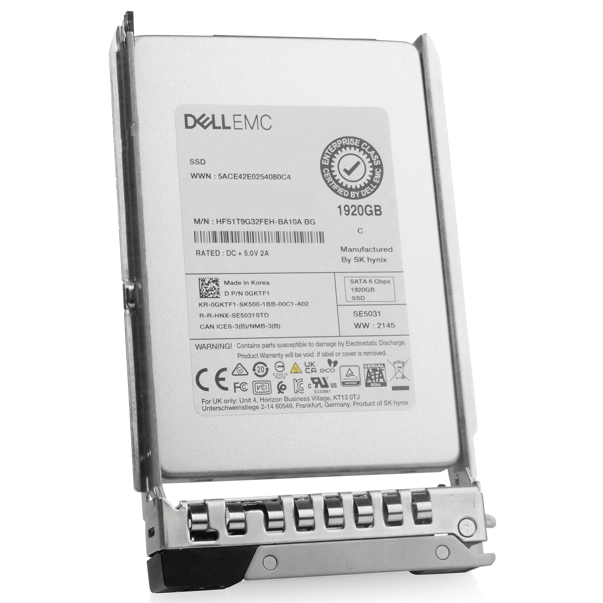 Dell G14 400-ASGF 1.92TB 3 DWPD SATA 6Gb/s Mixed-Use 3D TLC 2.5in Refurbished SSD