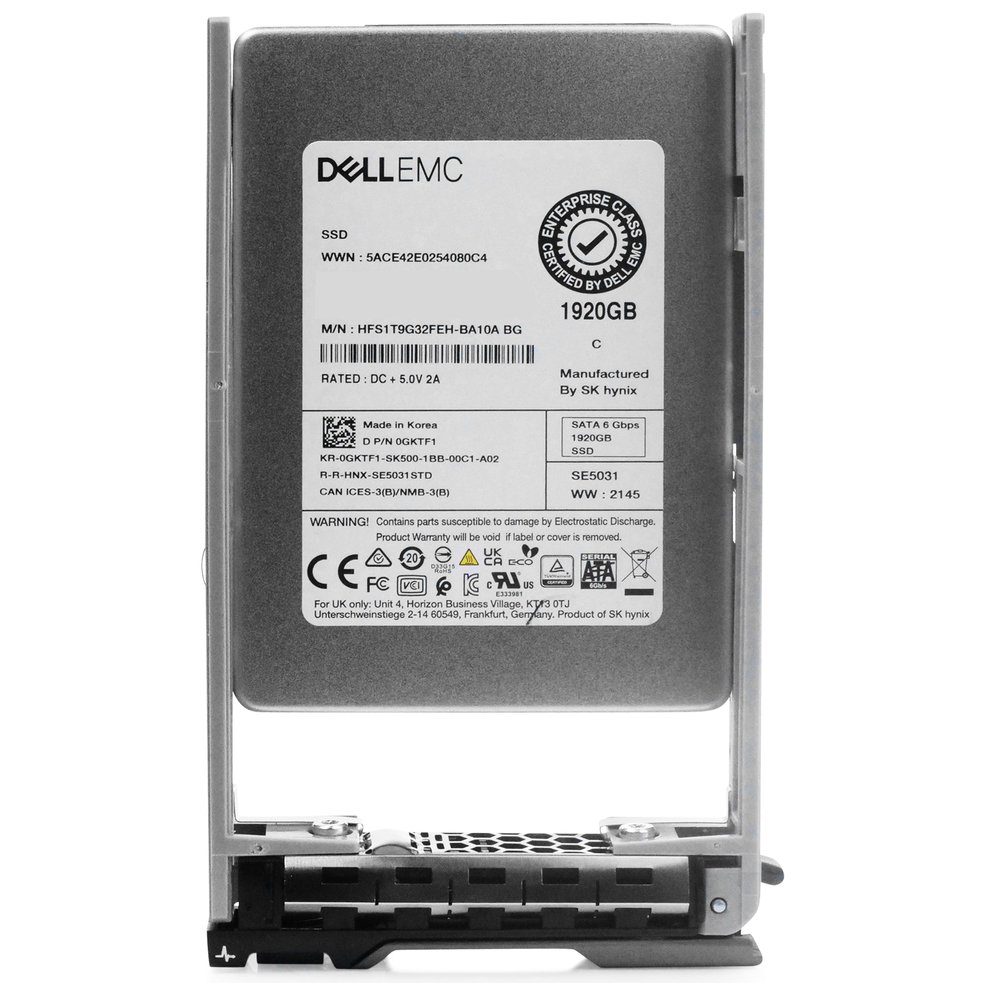 Dell G13 400-AMIW 1.92TB 3 DWPD SATA 6Gb/s Mixed Use 3D TLC 2.5in Refurbished SSD
