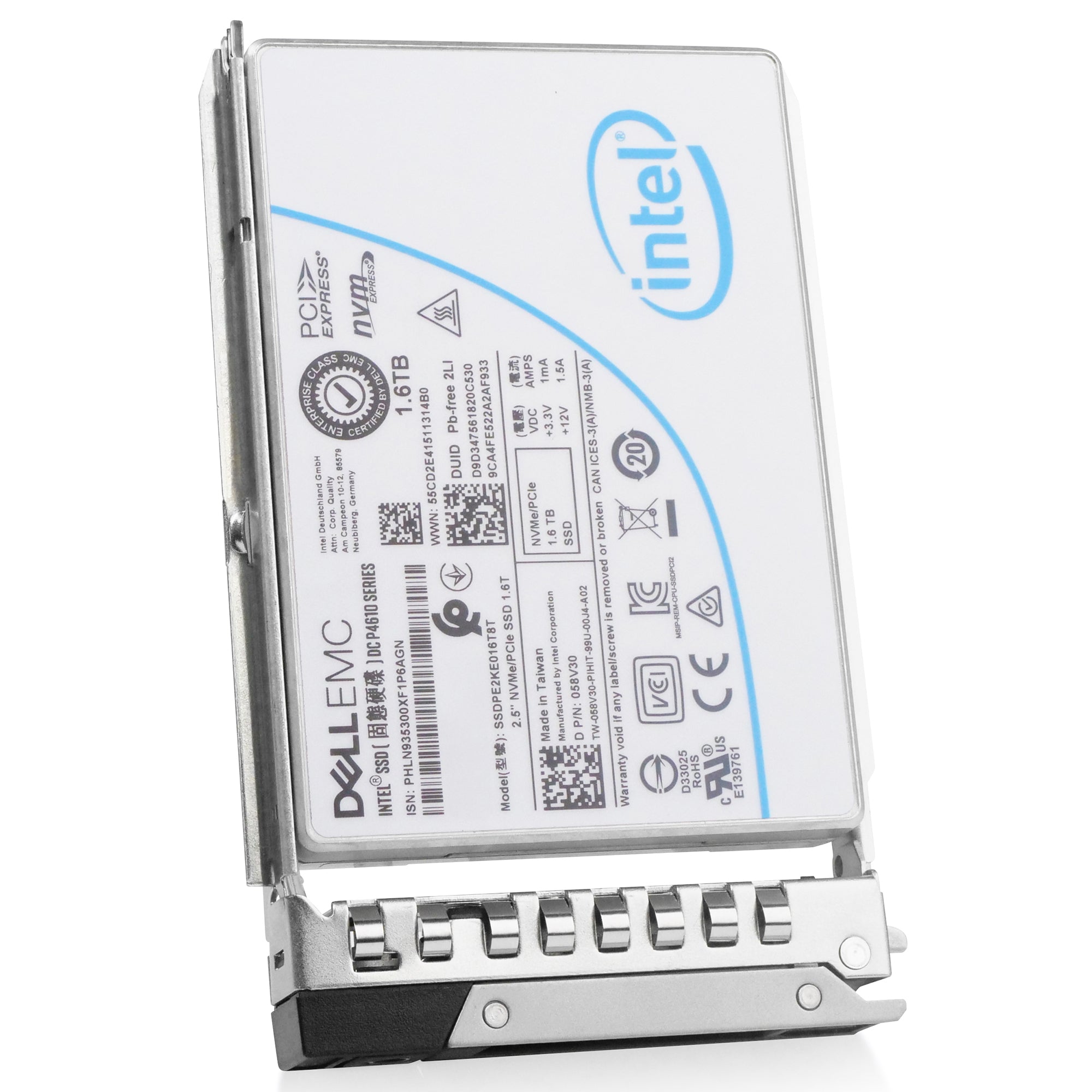 Dell G14 0NTR3P 1.6TB 3 DWPD PCIe Gen 3.1 x4 4GB/s Mixed-Use 3D TLC U.2 NVMe 2.5in Refurbished SSD