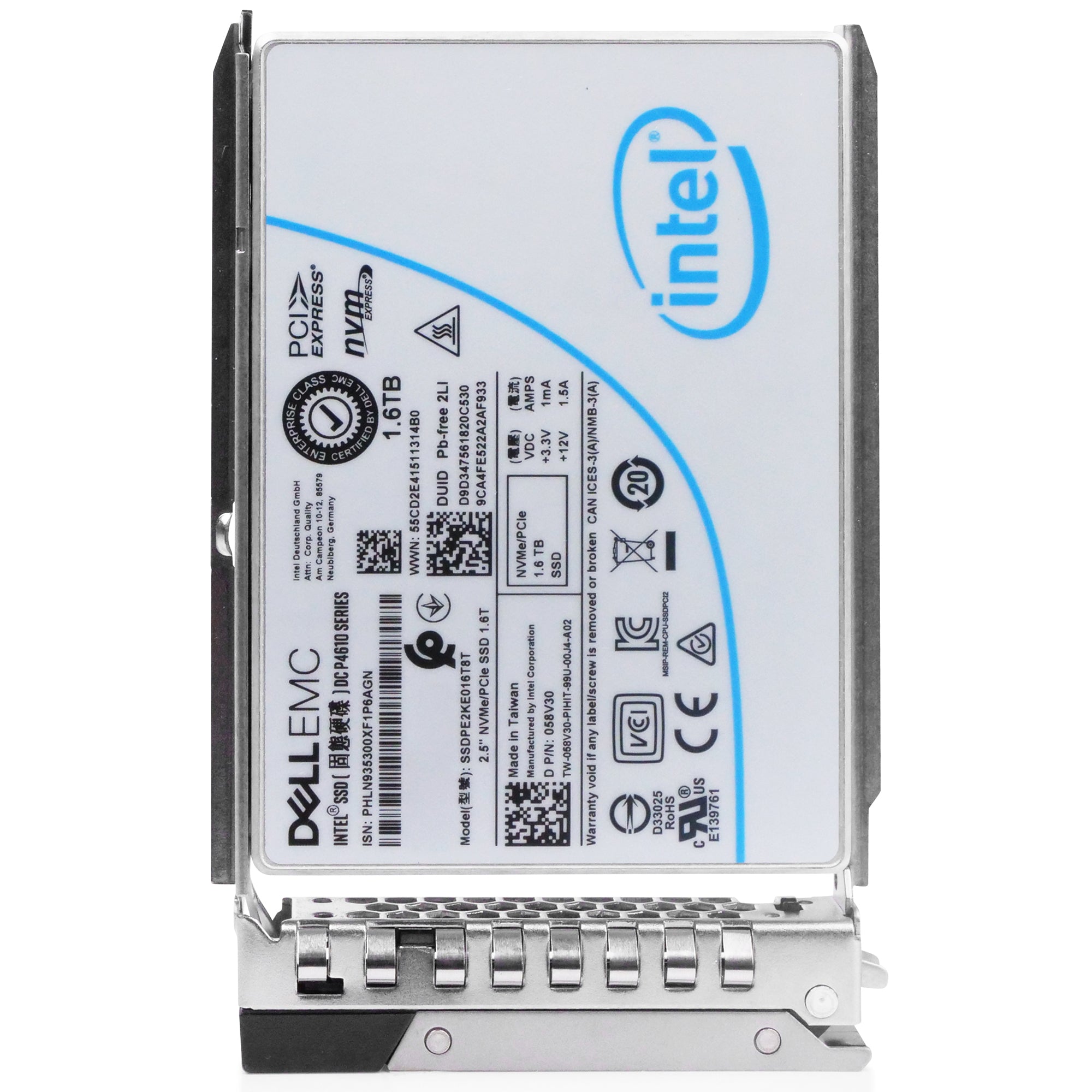 Dell G14 400-AWJN 1.6TB 3 DWPD PCIe Gen 3.1 x4 4GB/s Mixed-Use 3D TLC U.2 NVMe 2.5in Refurbished SSD