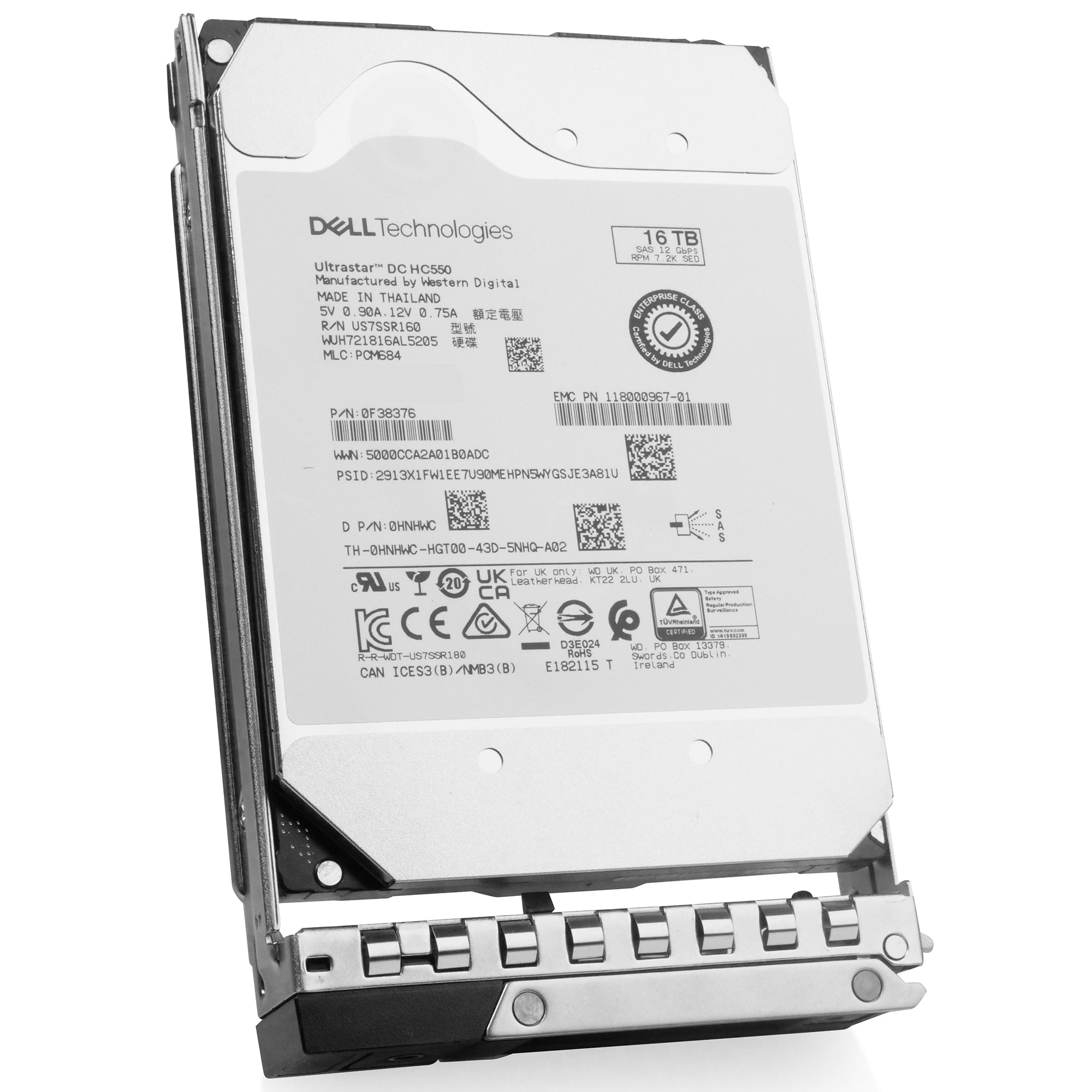 Dell G14 J9F57 16TB 7.2K RPM SAS 12Gb/s 512e 3.5in Hard Drive