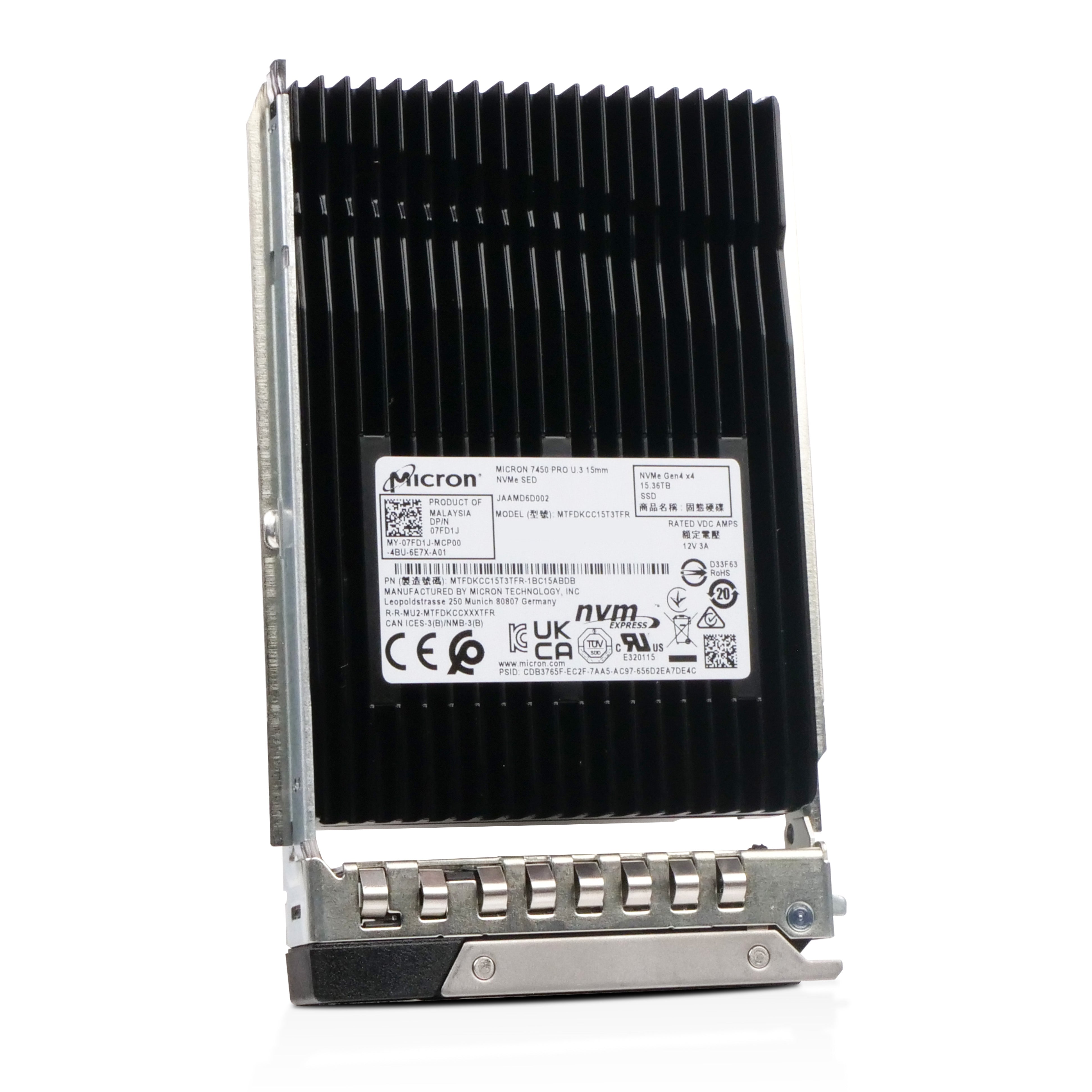 Dell G14 YGR7C 15.36TB 1 DWPD PCIe Gen 4.0 x4 8GB/s Read-Intensive 3D TLC U.3 NVMe 2.5in SSD