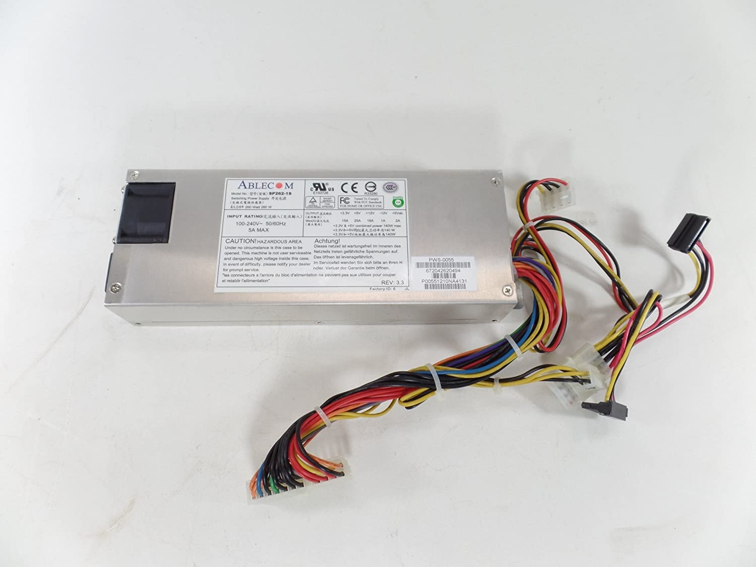 Supermicro 260W PWS-0055 1U (SP262-1S) Server Power Supply - PWS-0055