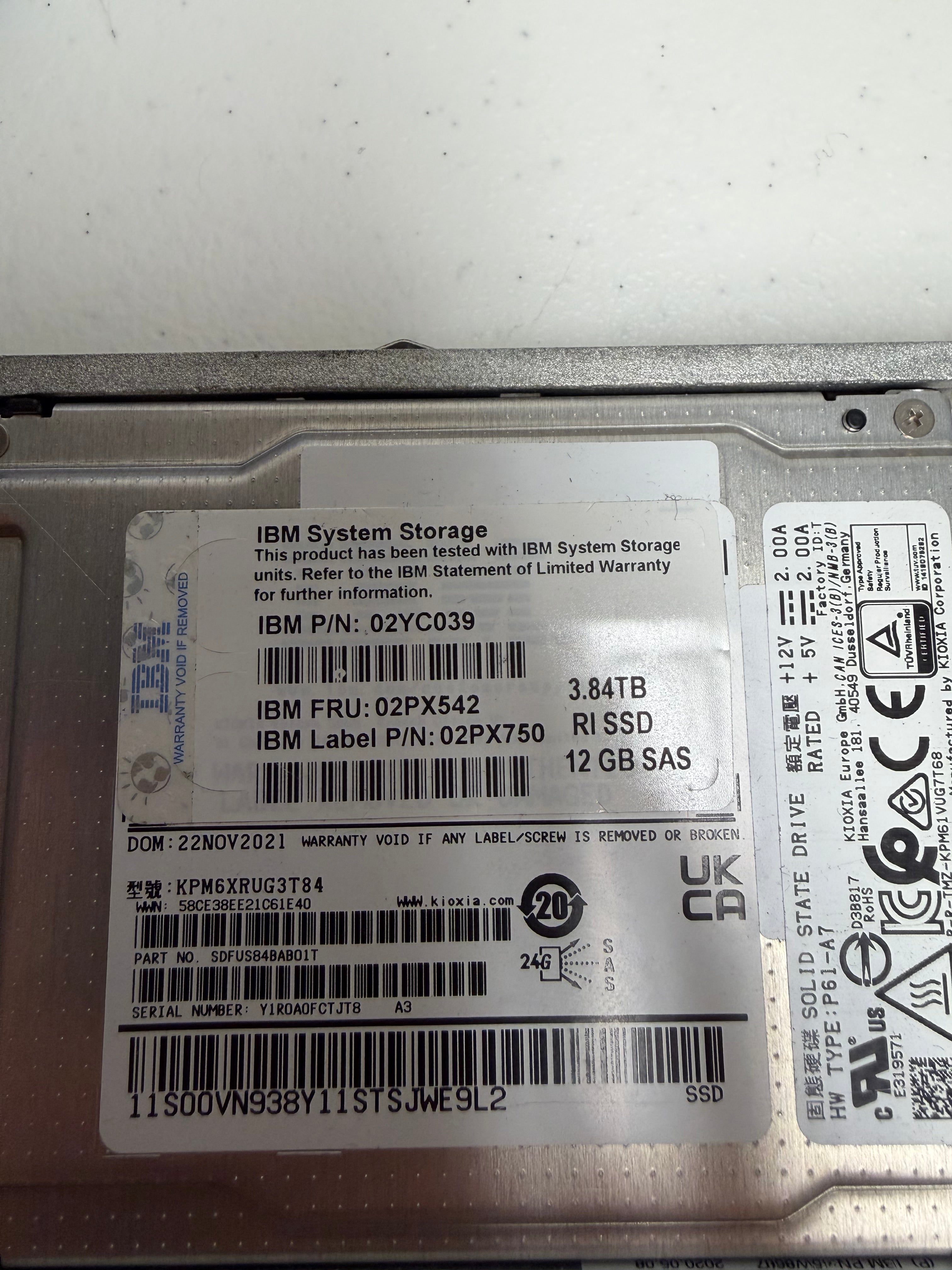 IBM 02YC039 02PX542 - 3.84TB 12Gb 2.5in SAS SSD with Tray | Alo Tech Solutions