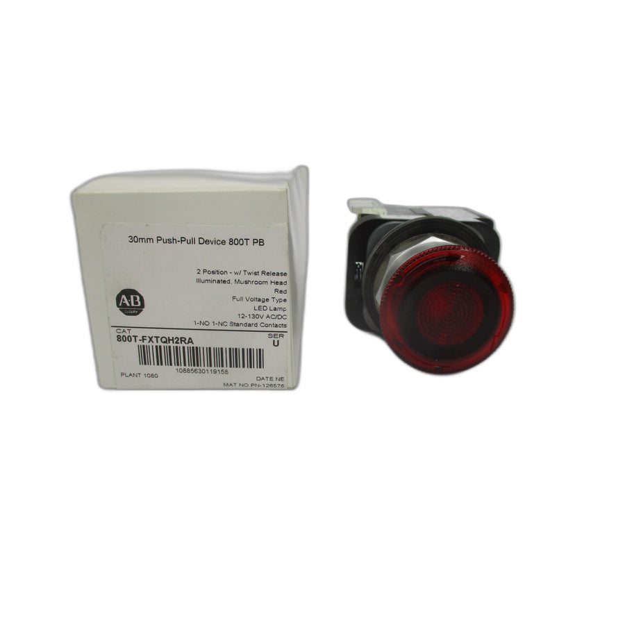 ALLEN BRADLEY 800T-FXTQH2RA SER. U 12-130VAC/DC (WH) NSMP