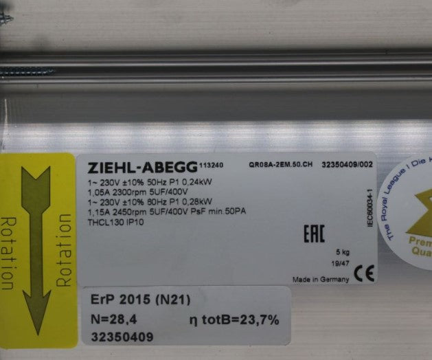QR08A.2EM.50.CH ZIEHL-ABEGG Crossflow fan