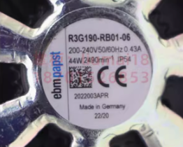 Ebmpapst  R3G190-RB01-06 230V 44W Motor type M3G055-BD