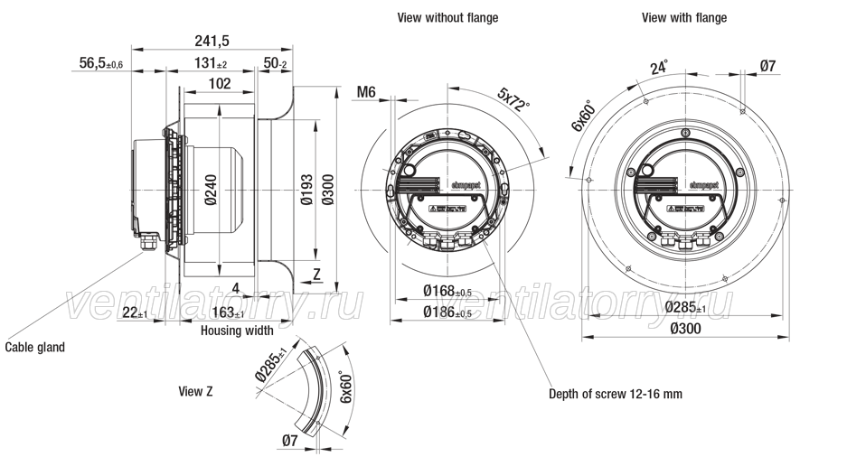 R3G250-AS51-11 ebm papst centrifugal fan