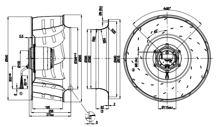 Ebmpapst R6D560-AH05-01  Fan 780W 560MM