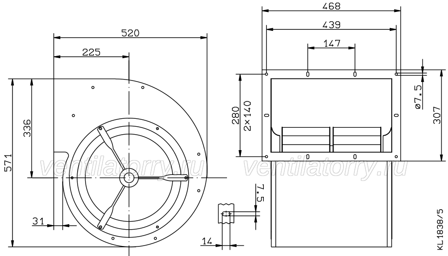 RD31S-4DW.6L.2L ZIEHL-ABEGG centrifugal fan