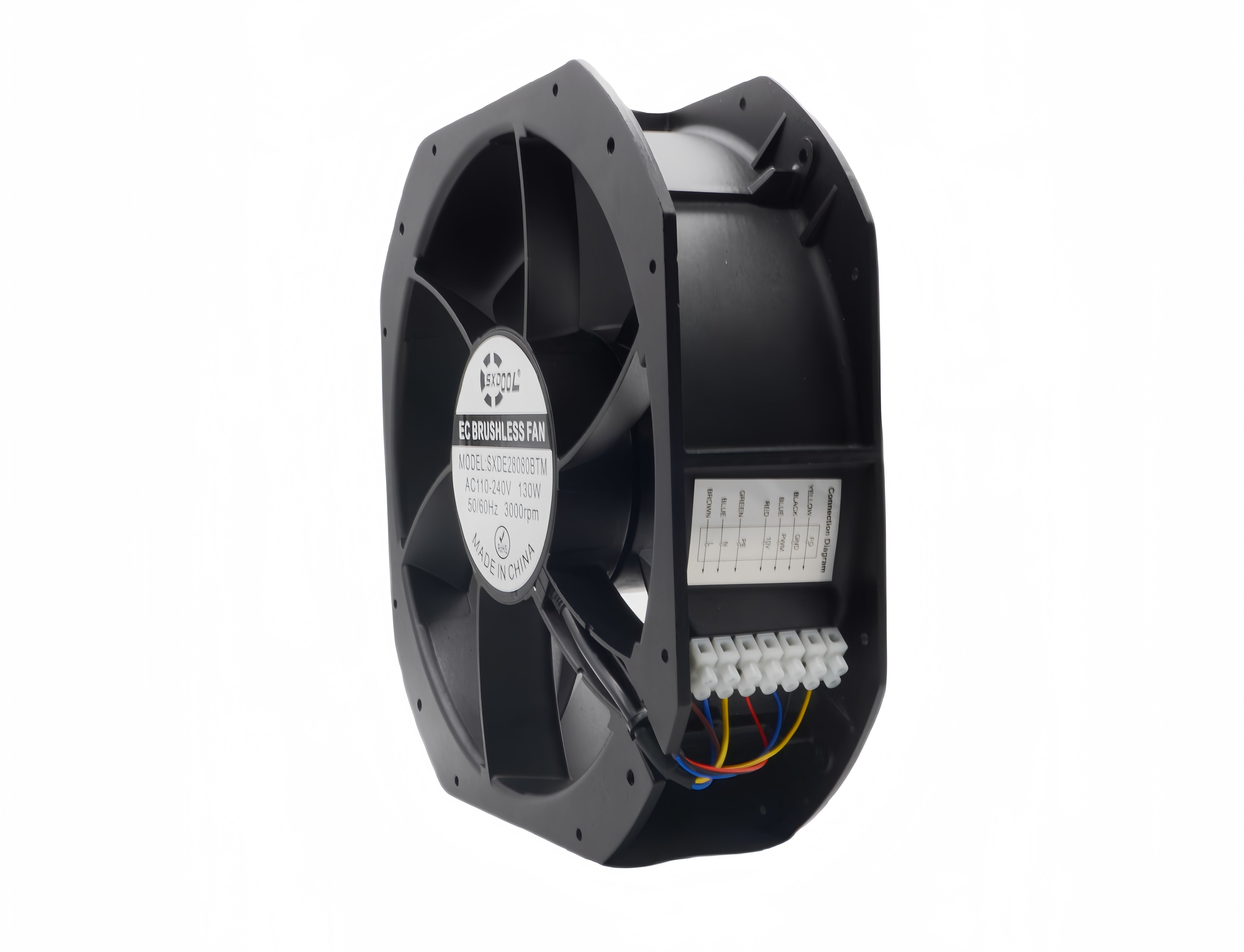 SXDOOL SXDE28080BTM EC Axial Fan 280x280x80mm AC 90-240V 130W