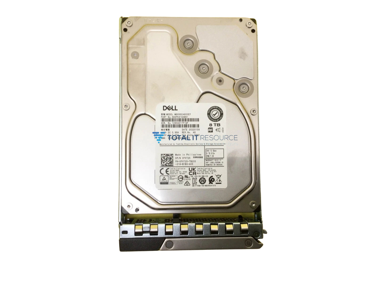 FV725|FP4M|M40TH Dell 8TB 7.2K RPM NLSAS 512e 3.5'' Fully assembled (Hot Plug Hard Drive