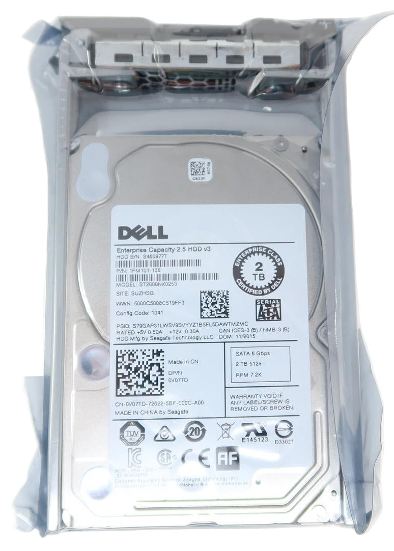 Dell 0V07TD ST2000NX0253 - 2TB 7.2K SATA 2.5-Inch Hard Drive | Alo Tech Solutions