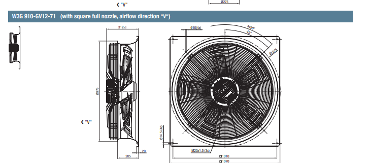 Ebmpapst W3G910-GV12-71 Axial Fan 400V 2550W Air Conditioner Cooling Fan