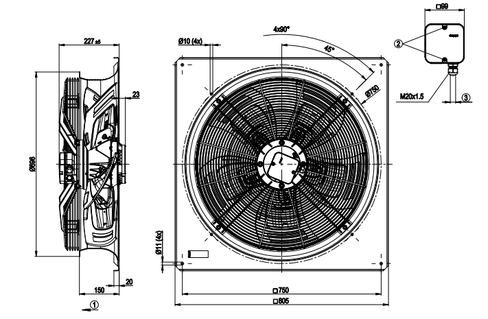 Ebmpapst W4D630-GH01-01 Fan