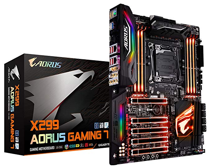 Gigabyte X299 AORUS Gaming 7 (rev. 1.0) LGA 2066 Intel X299 SATA 6Gb/s USB 3.1 ATX Motherboard