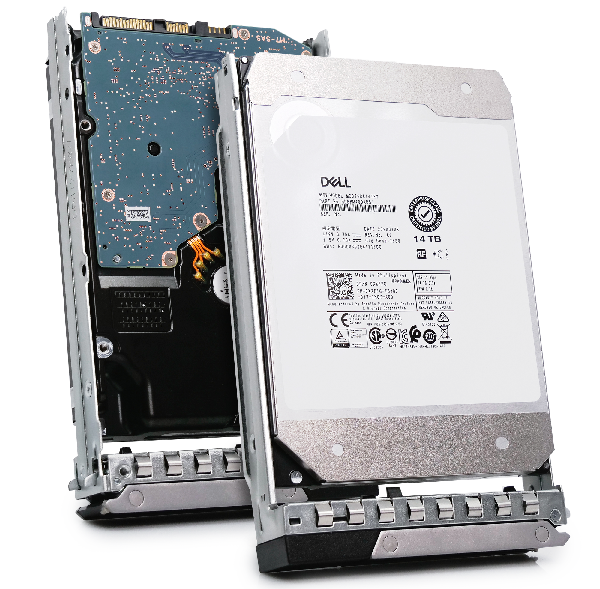 Dell G14 0XXFFG 14TB 7.2K RPM SAS 12Gb/s 512e 3.5in Recertified Hard Drive