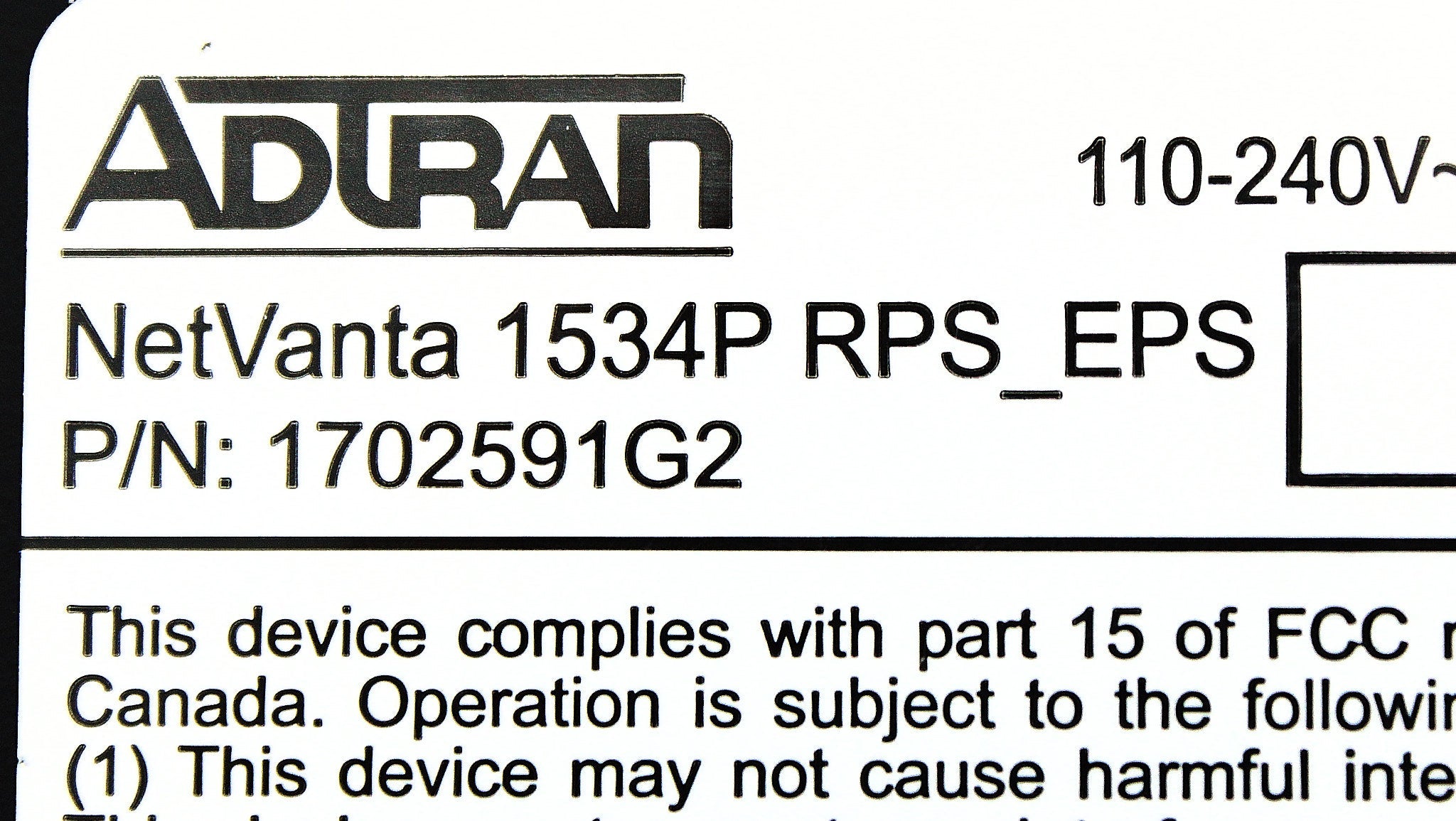 ADTRAN 1702591G2 NetVanta 1534P Layer 3 Switch 24 Ports Manageable