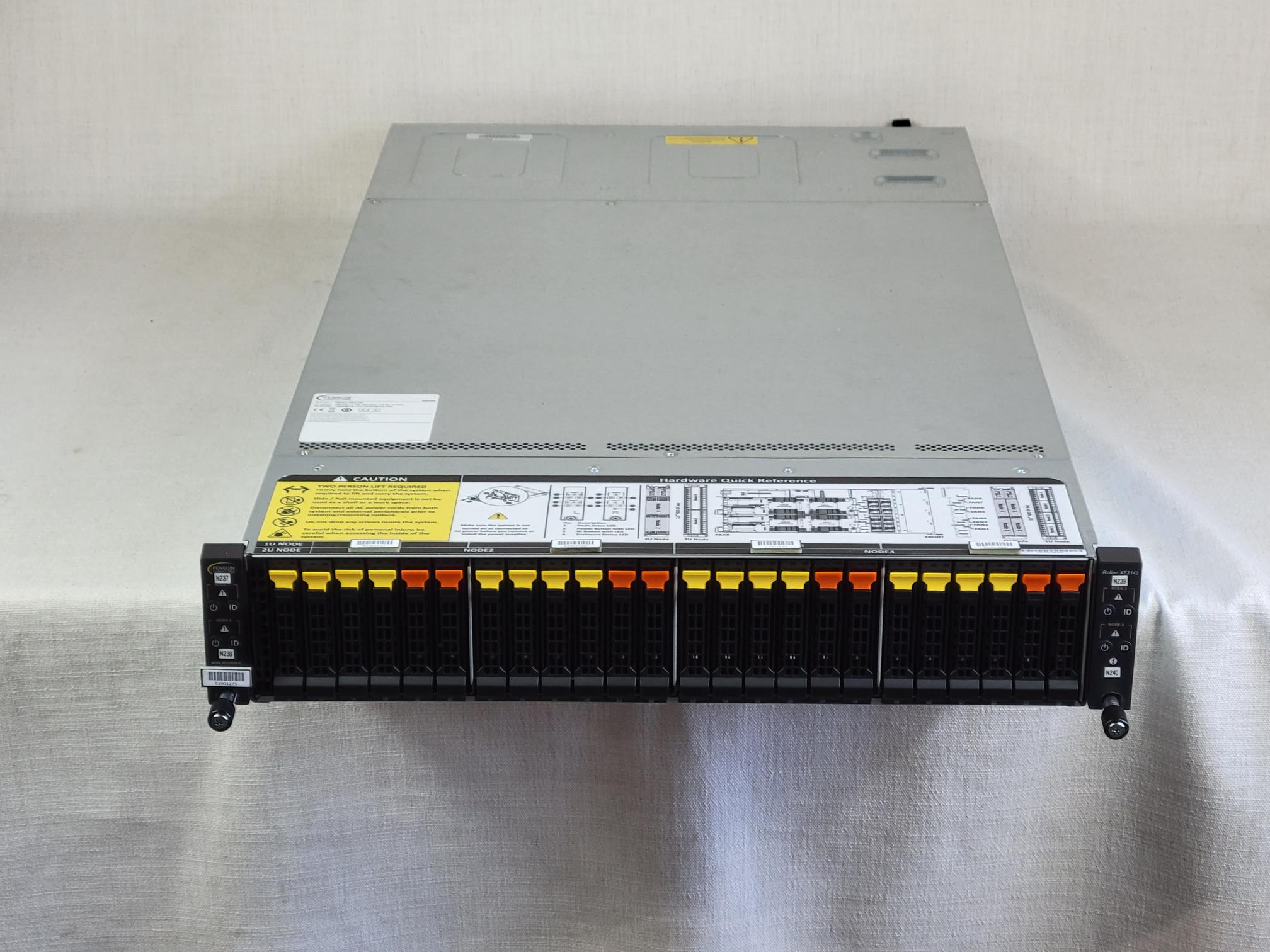 Penguin Computing Relion XE2142 2U 24x 2.5” 4Node Server 8x Xeon Gold 6148 512GB