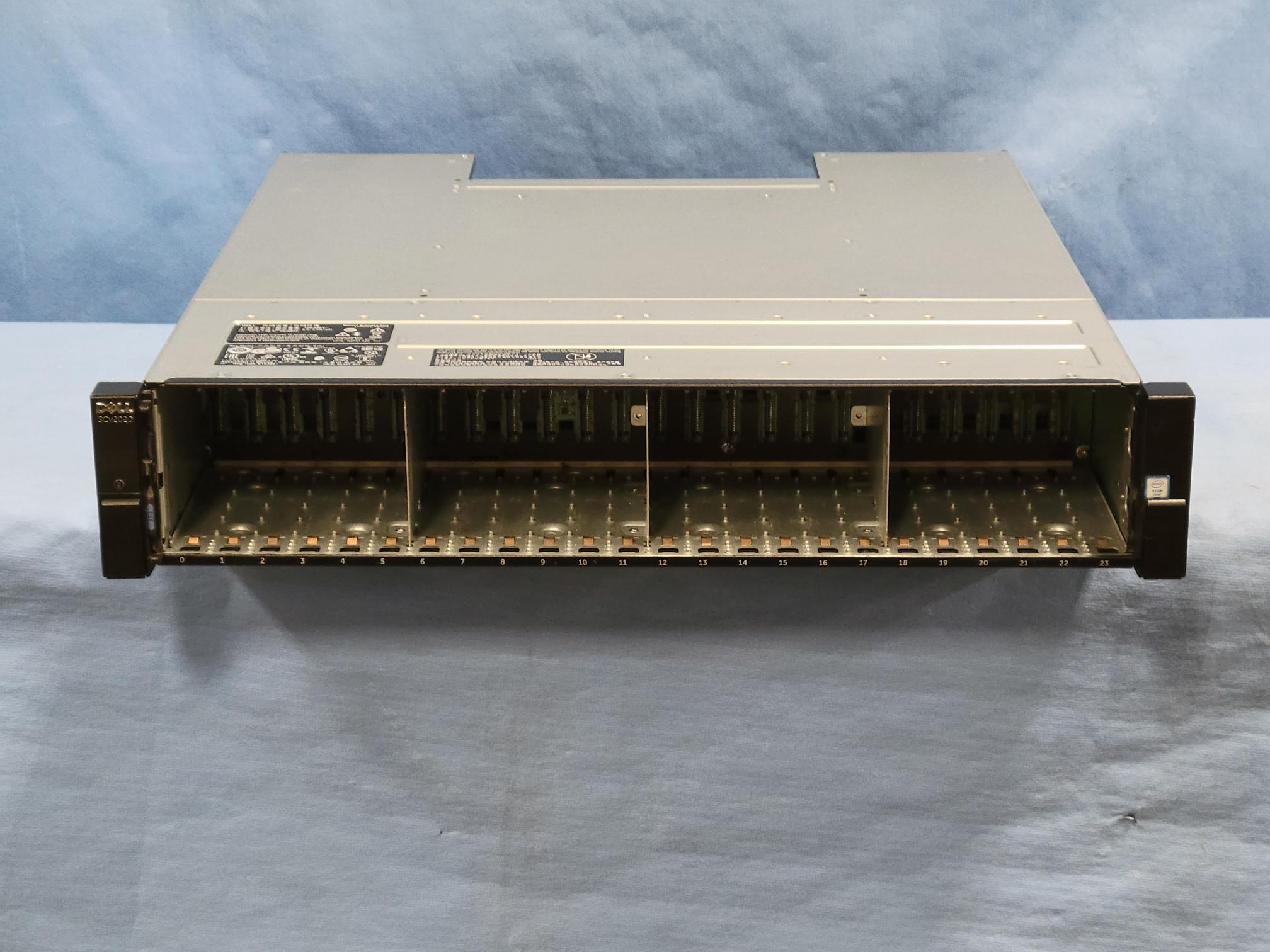 Compellent SCv2020 2U 24x 2.5” Storage Array w/ 2x 12G-SAS-4 Controller