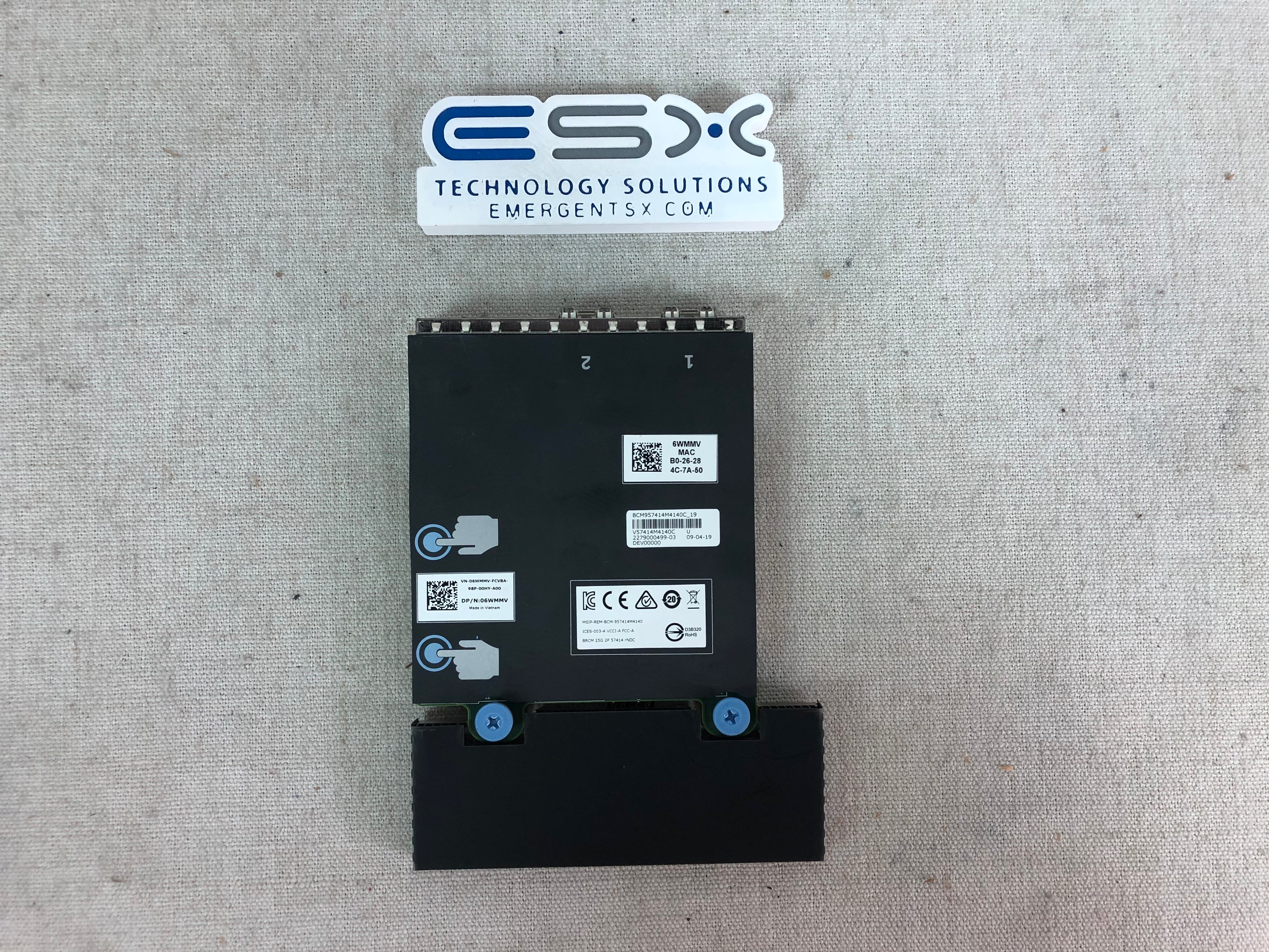 Dell 6WMMV Broadcom 57414 Dual Port 25GB/s SFP28 Network Daughter Card R640 R740