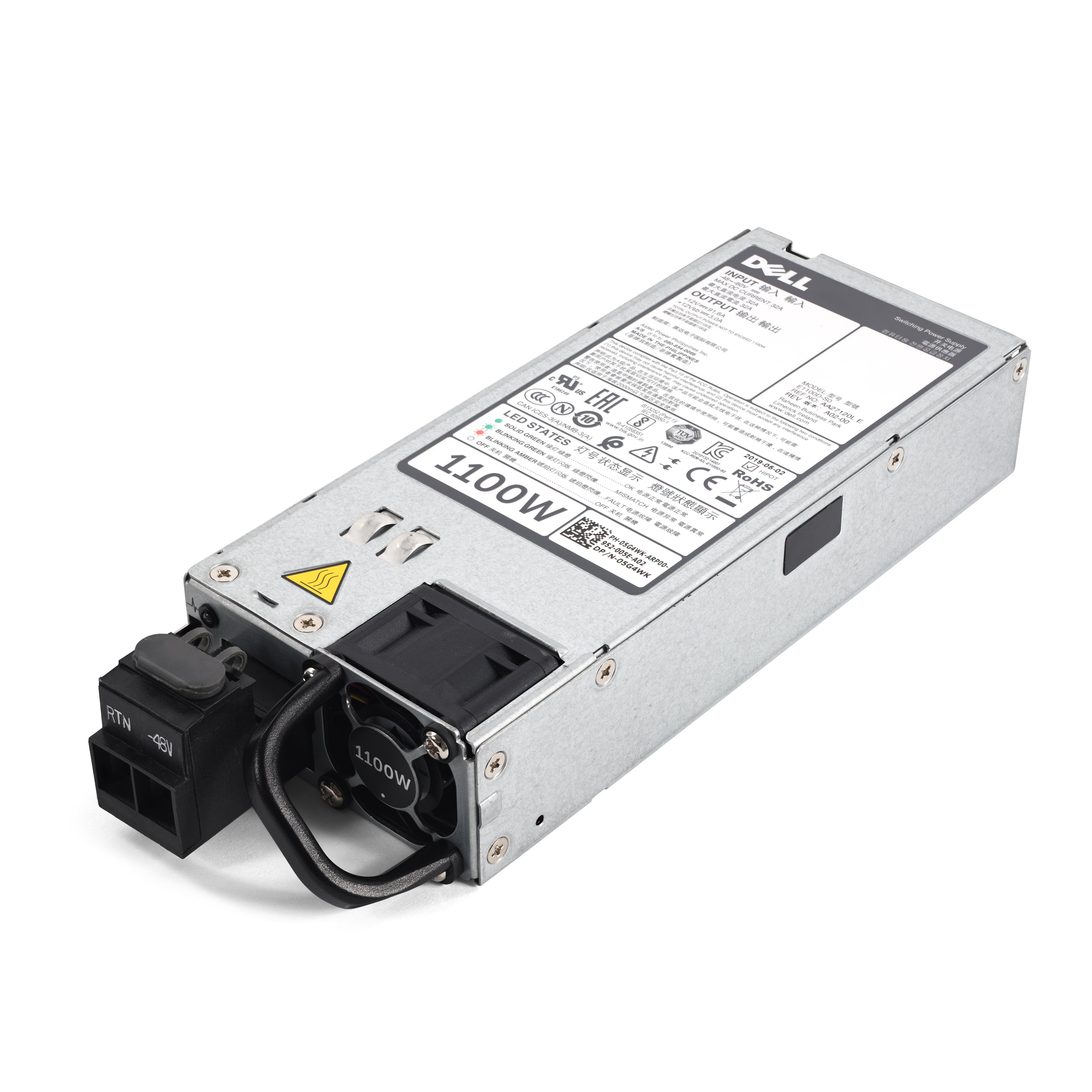 Dell 1100W 48V DC PSU for 14 15 Gen PowerEdge Servers (48V DC Input Only 5G4WK