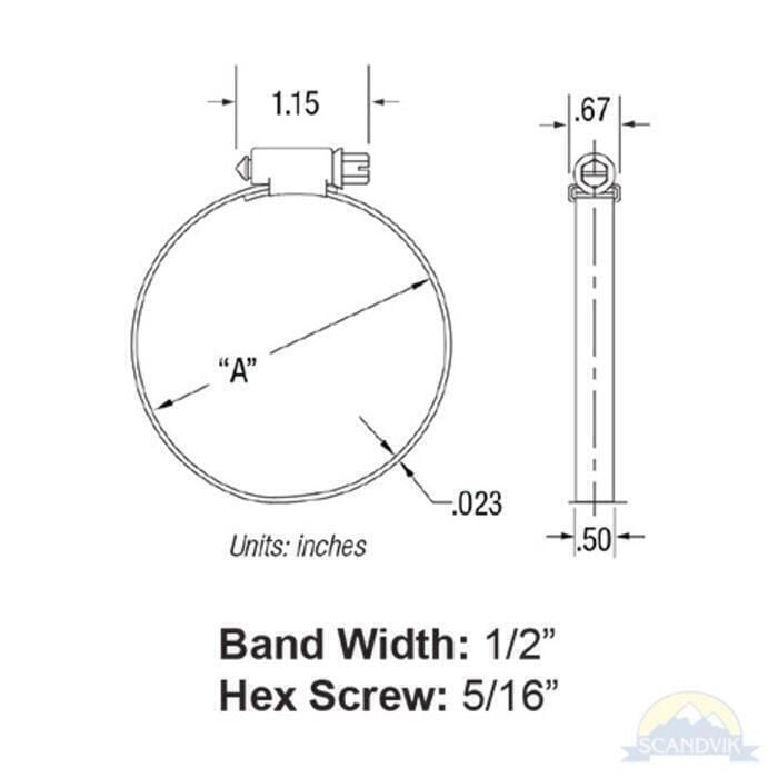 Scandvik 50032 Breeze Power-Seal Perforated Hose Clamp, #10, 10/box