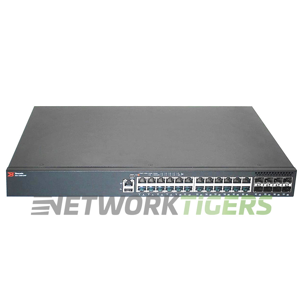 Ruckus Brocade ICX7250-24P 24x 1GB PoE+ RJ45 8x 1GB SFP Side-to-Back Air Switch
