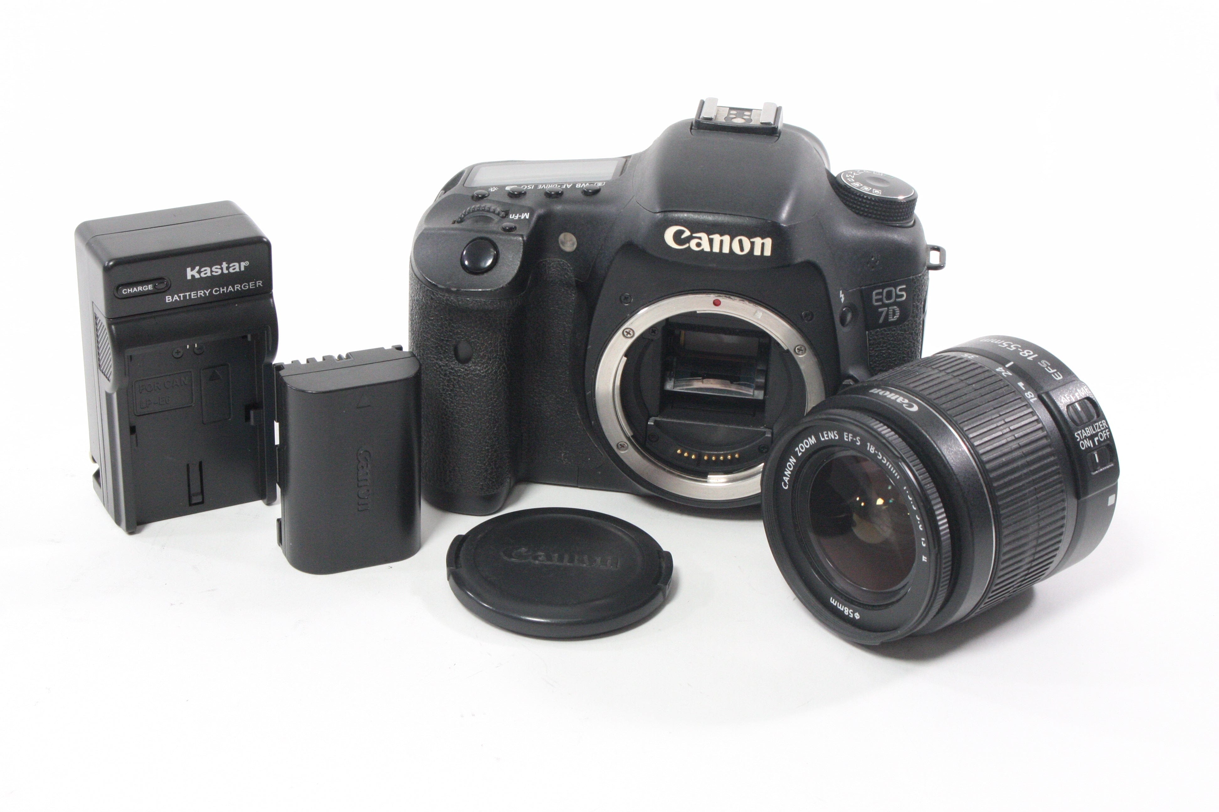 Canon 7D DLSR with 18-55mm f/3.5-5.6 IS II Lens with Shutter Count 59,196 (see details)
