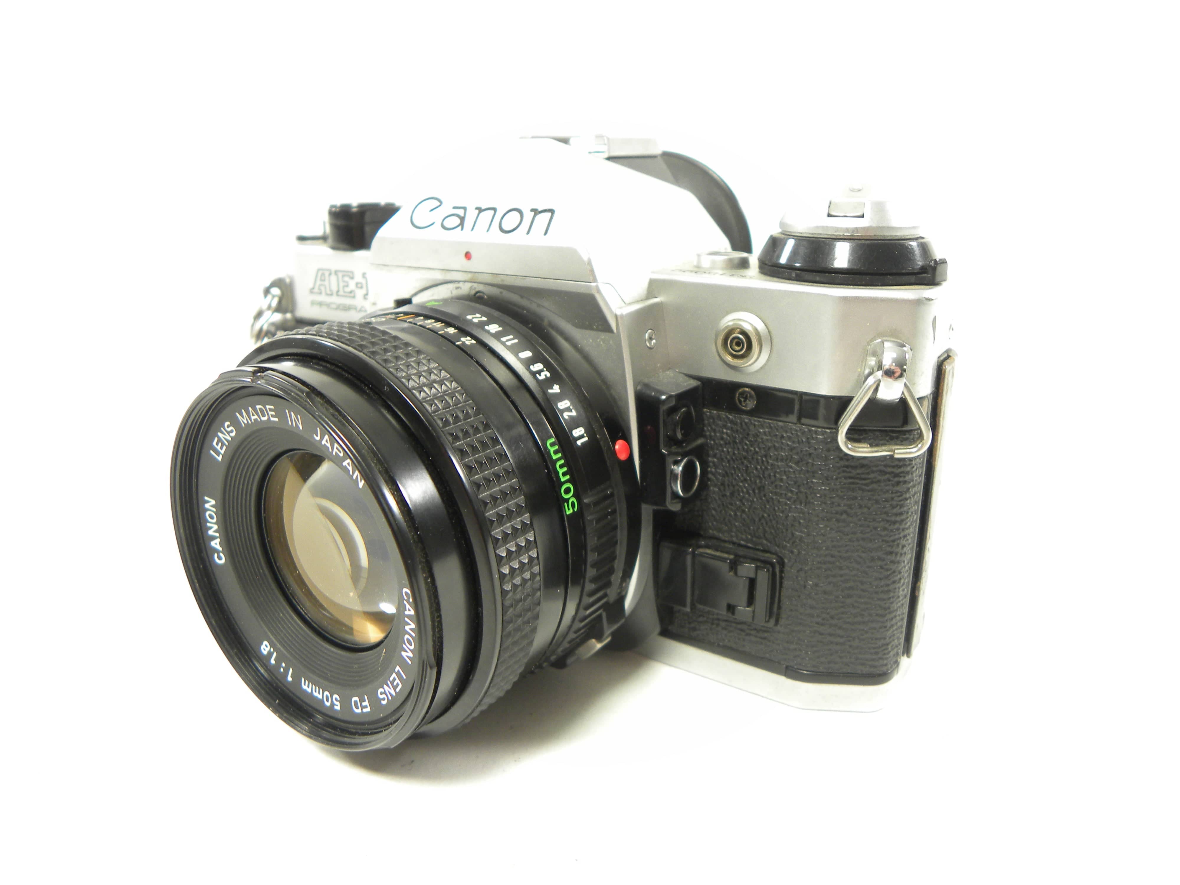 Canon AE-1 Program 35mm SLR Camera with 50mm f/1.8 FD Lens