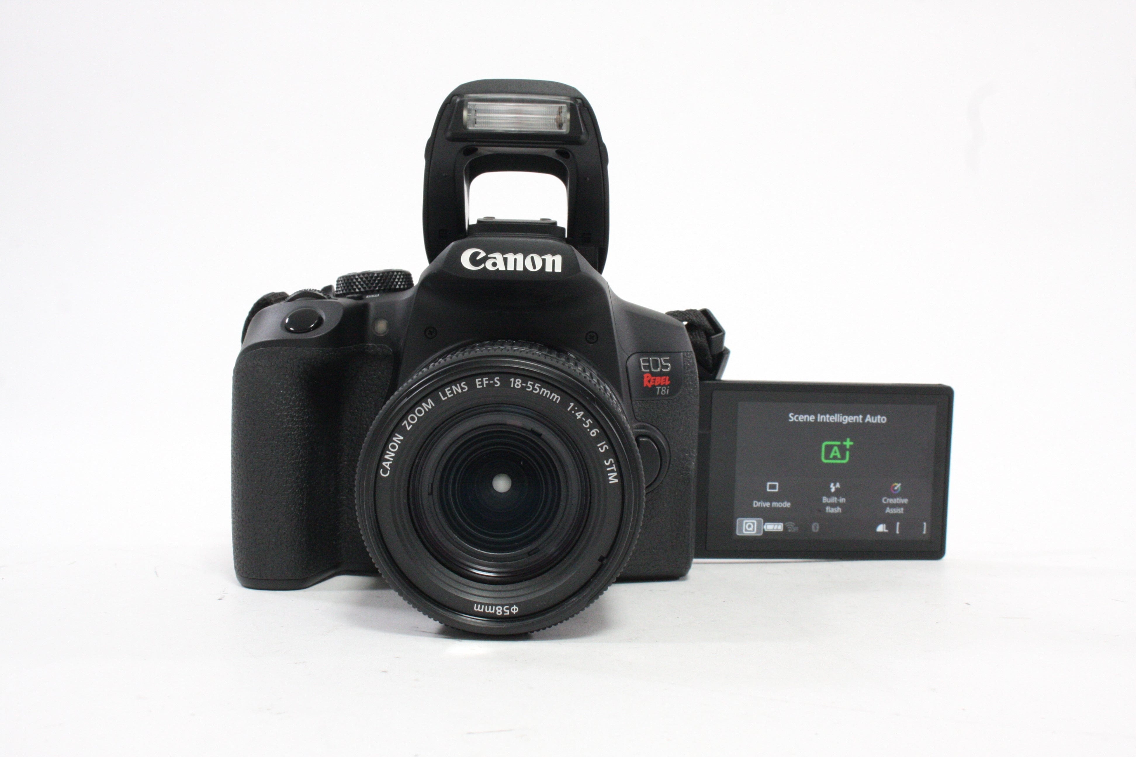 Canon Rebel T8i DSLR Camera with 18-55 f/4-5.6 IS STM Lens with Shutter Count Less Than 9,000